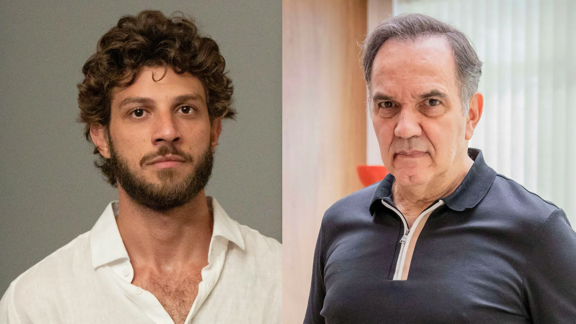 Ari (Chay Suede) e Guerra (Humberto Martins) em Travessia