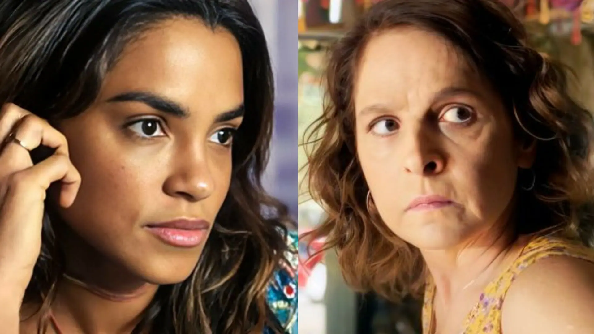 Brisa (Lucy Alves) e Núbia (Drica Moraes) em Travessia