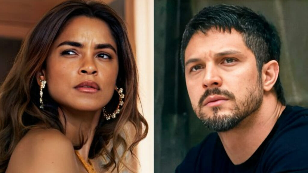 Brisa (Lucy Alves) e Oto (Rômulo Estrela) em Travessia