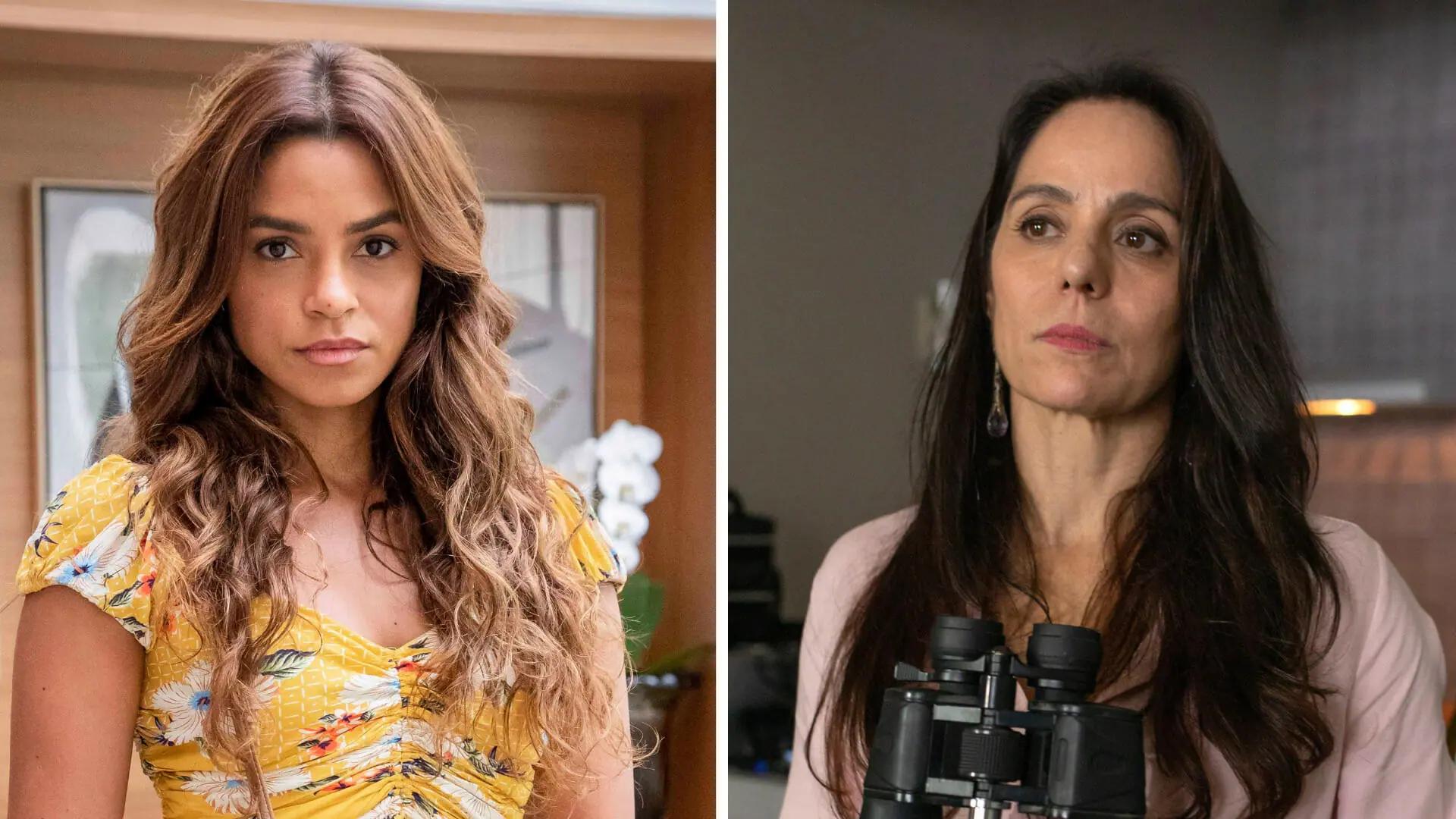 Brisa (Lucy Alves) e Pilar (Claudia Mauro) em Travessia