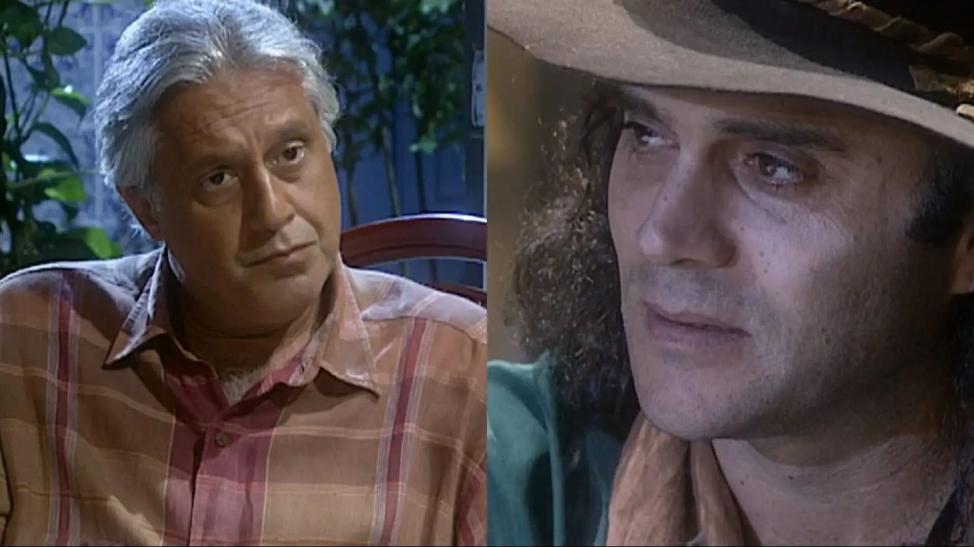 Bruno (Antonio Fagundes) e Aparício (Almir Sater) de O Rei do Gado