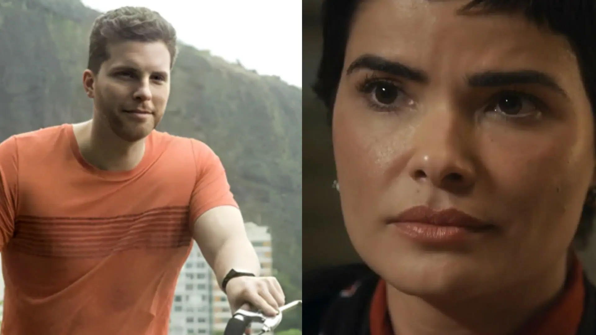 Caíque (Thiago Fragoso) e Leonor (Vanessa Giácomo) em Travessia