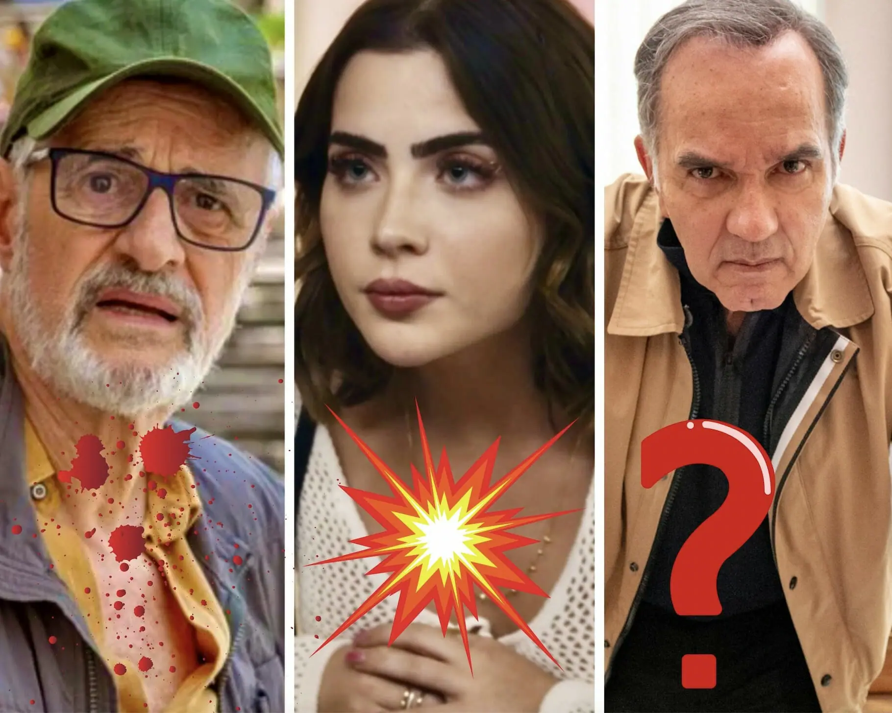 Dante (Marcos Caruso), Chiara (Jade Picon) e Guerra (Humberto Martins) em Travessia