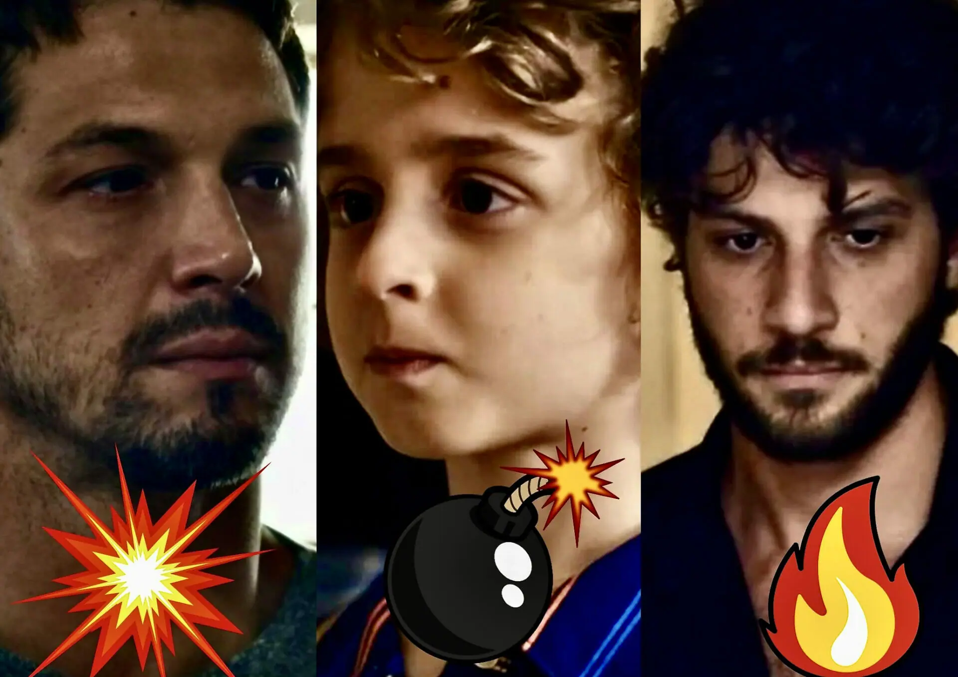 Oto (Romulo Estrela), Tonho (Vicente Alvite) e Ari (Chay Suede) em Travessia