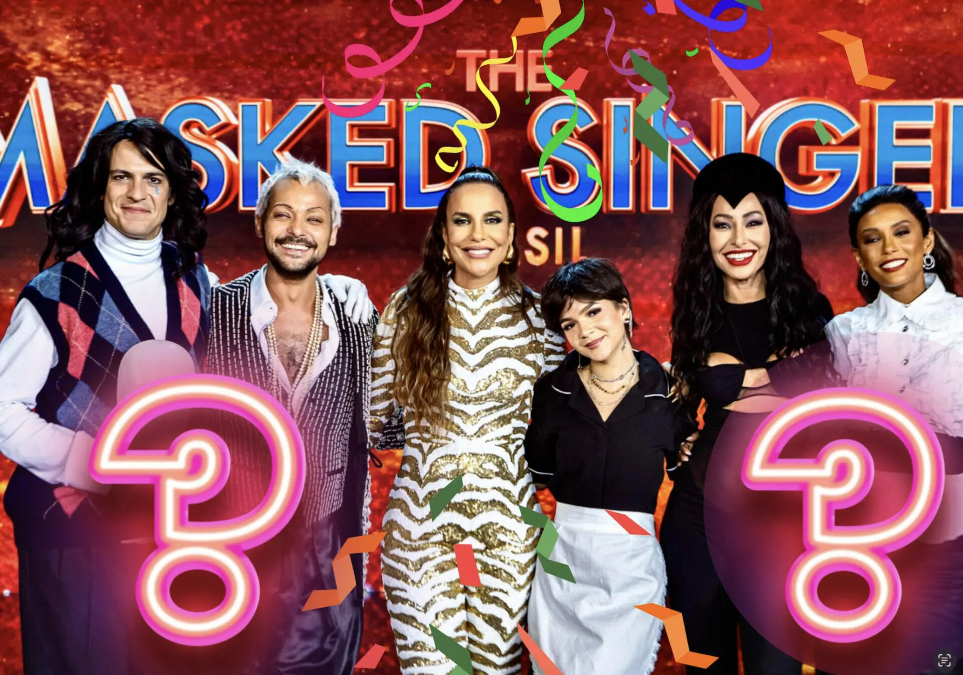 Ivete Sangalo e os jurados do The Masked Singer Brasil
