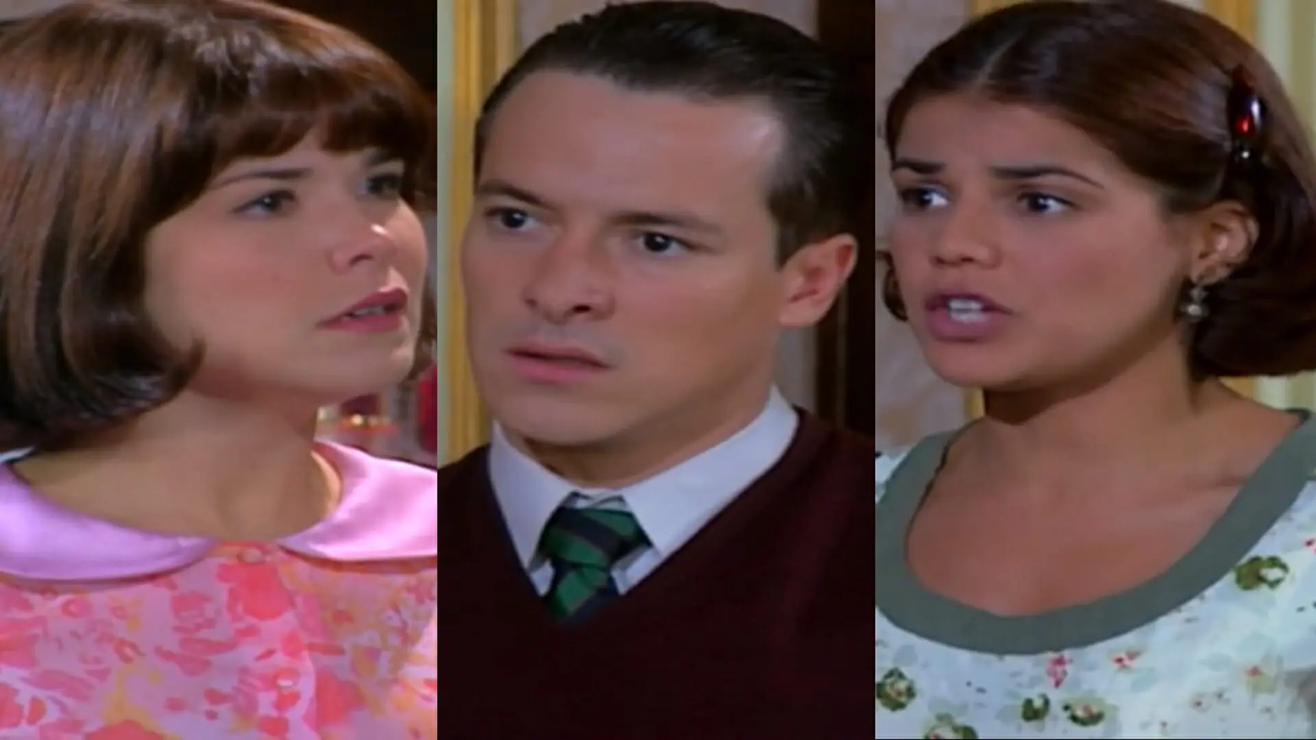 Celina (Samara Felippo), Guilherme (Rodrigo Faro) e Graça (Nívea Stelmann) de Chocolate com Pimenta