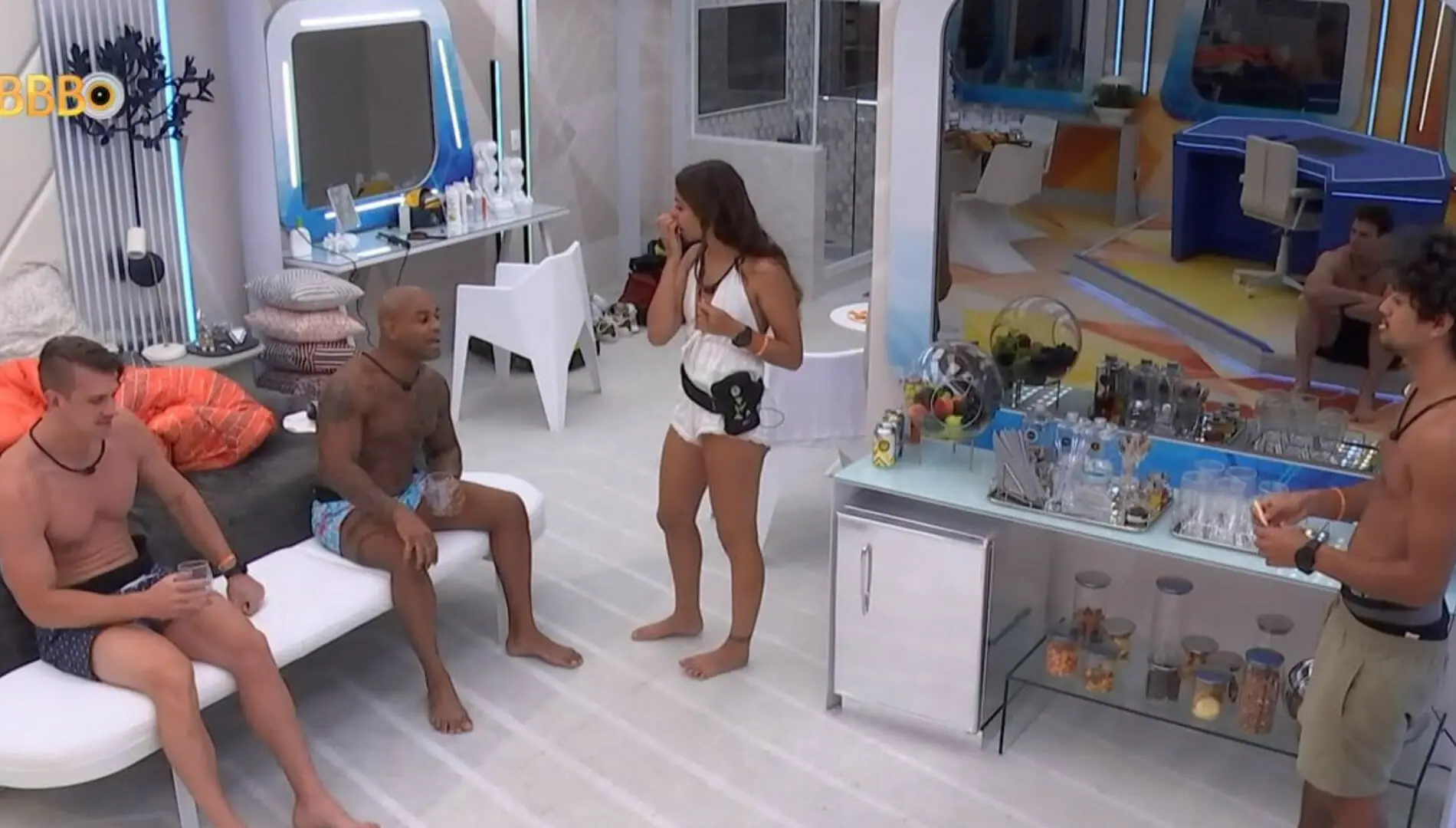 Cristian, Cezar, Key Alves e Gabriel Santana no BBB 23 (Reprodução: Globoplay)