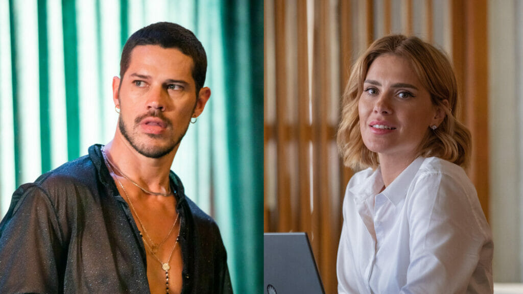 Lui (José Loreto) e Lumiar (Carolina Dieckmann) em Vai na Fé