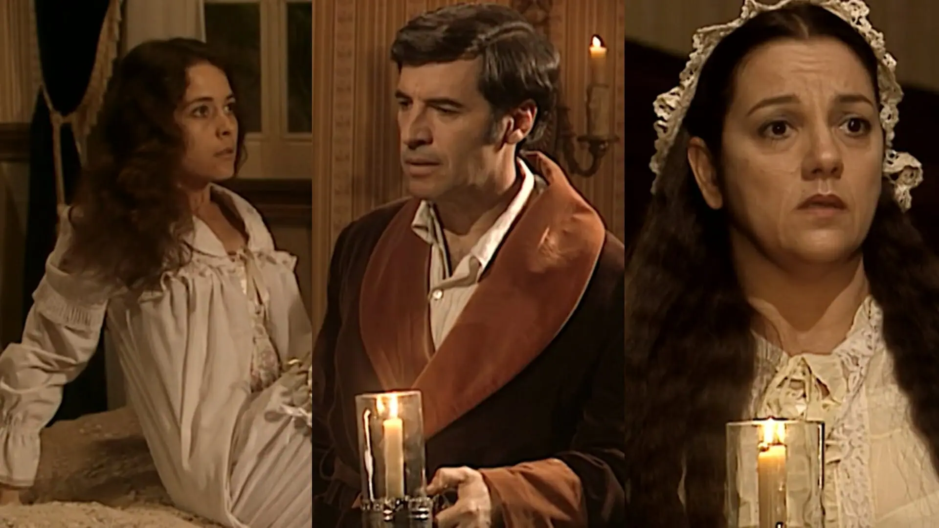Olívia (Cláudia Abreu), Higino Ventura (Paulo Betti) e Bárbara (Denise Del Vecchio) em Força de Um Desejo