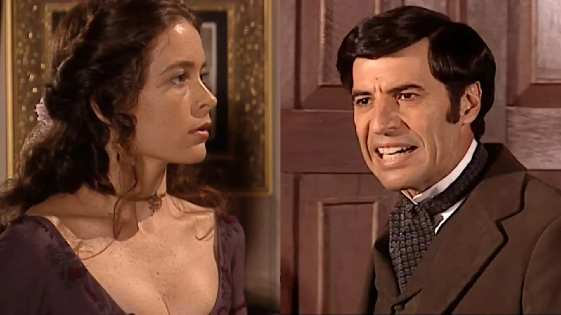 Olívia (Cláudia Abreu) e Higino Ventura (Paulo Betti) de Força de Um Desejo