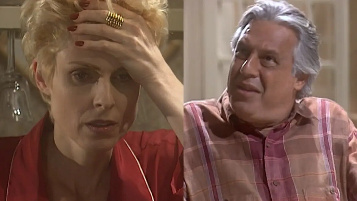 Léia (Sílvia Pfeifer) e Bruno (Antonio Fagundes) de O Rei do Gado