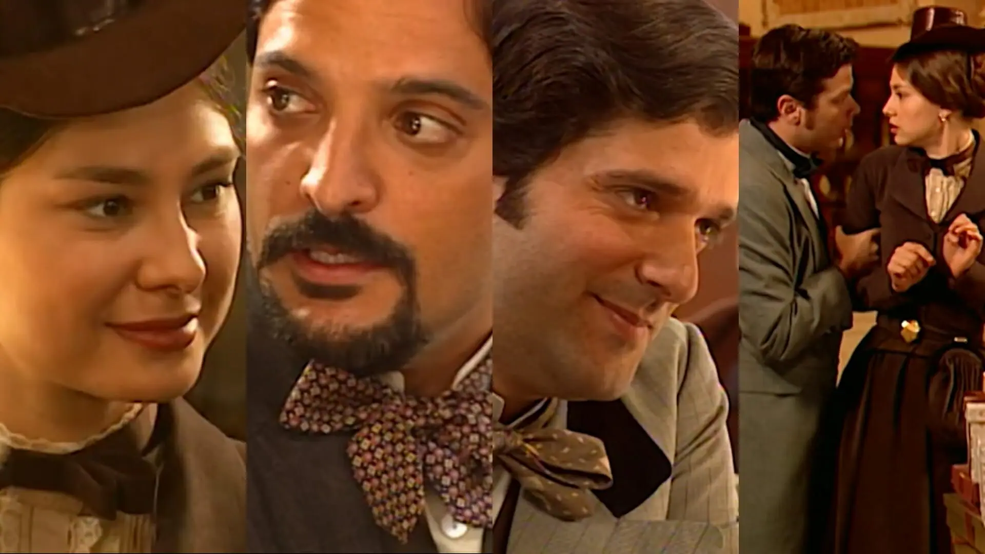 Alice (Lavínia Vlasak), Trajano (André Barros), Isidoro (Antônio Fragoso) e Inácio (Fábio Assunção) de Força de Um Desejo
