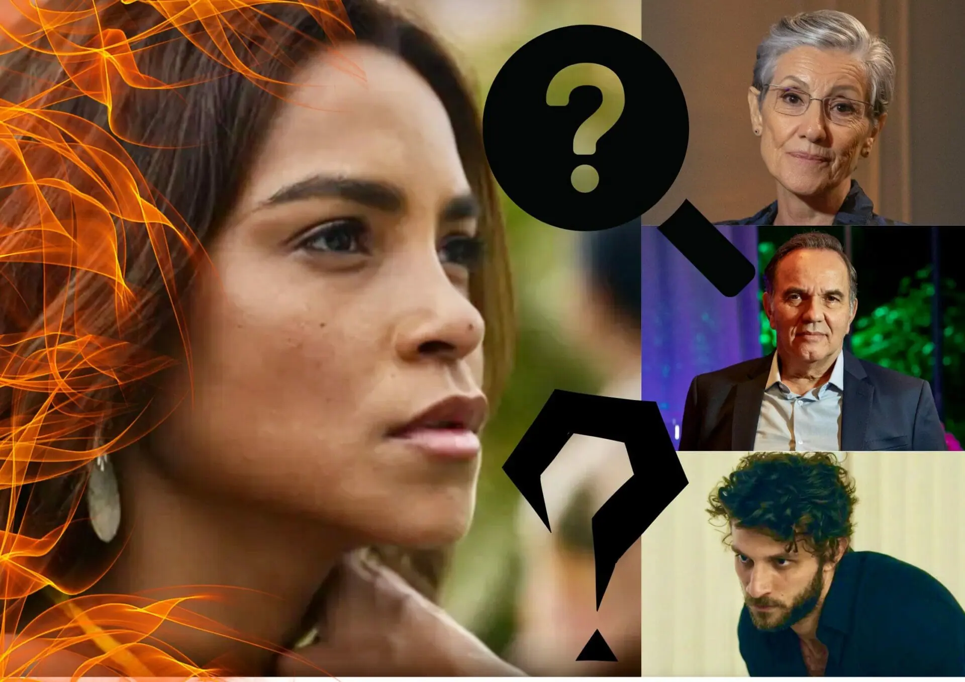 Brisa (Lucy Alves), Cidália (Cássia Kis), Guerra (Humberto Martins) e Ari (Chay Suede) em Travessia