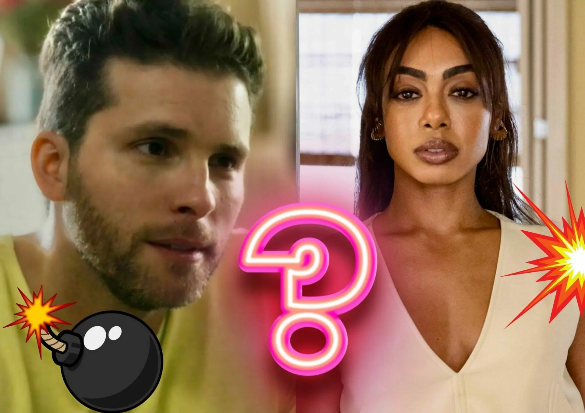 Caíque (Thiago Fragoso) e Talita (Dandara Mariana) em Travessia