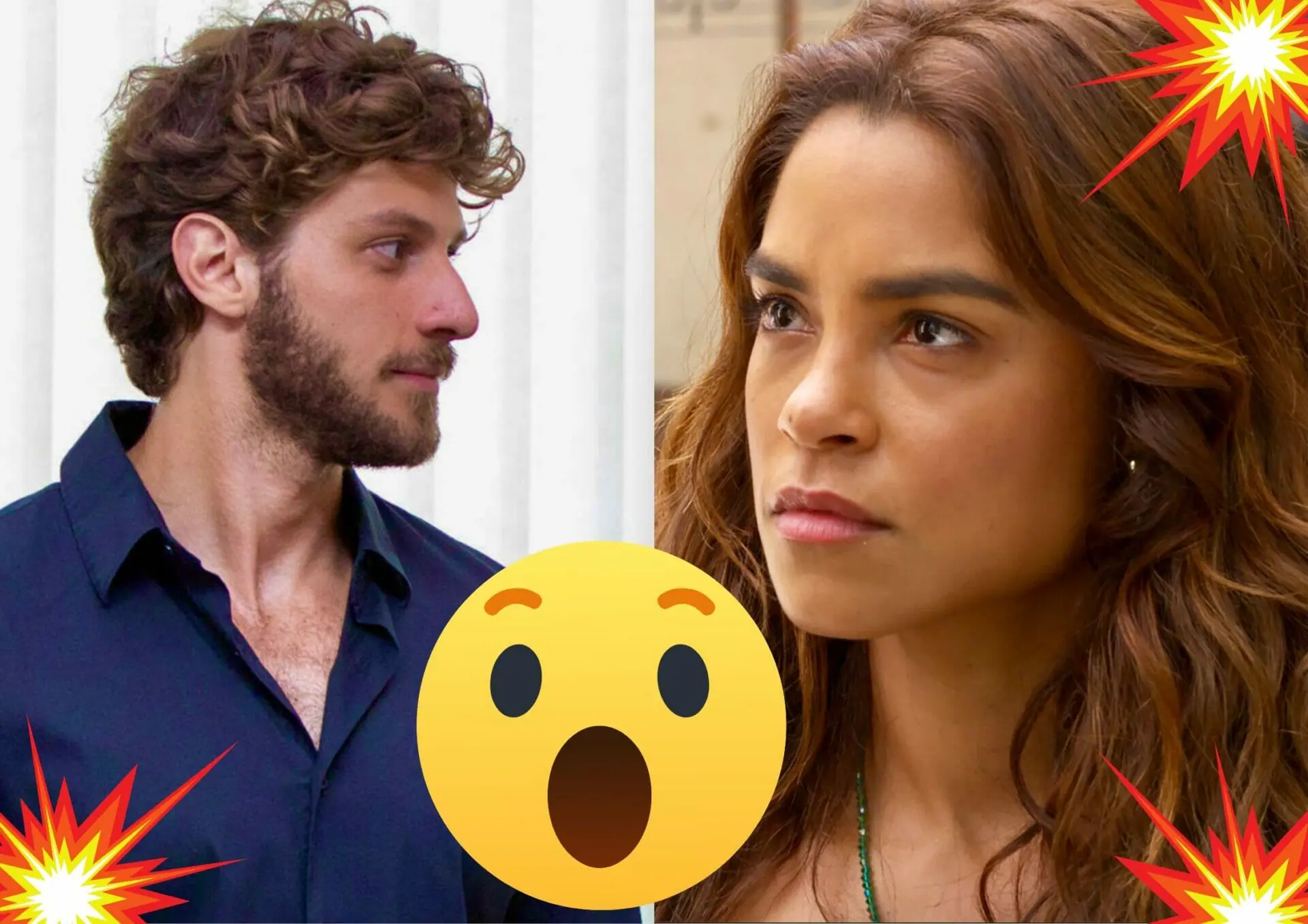 Ari (Chay Suede) e Brisa (Lucy Alves) em Travessia