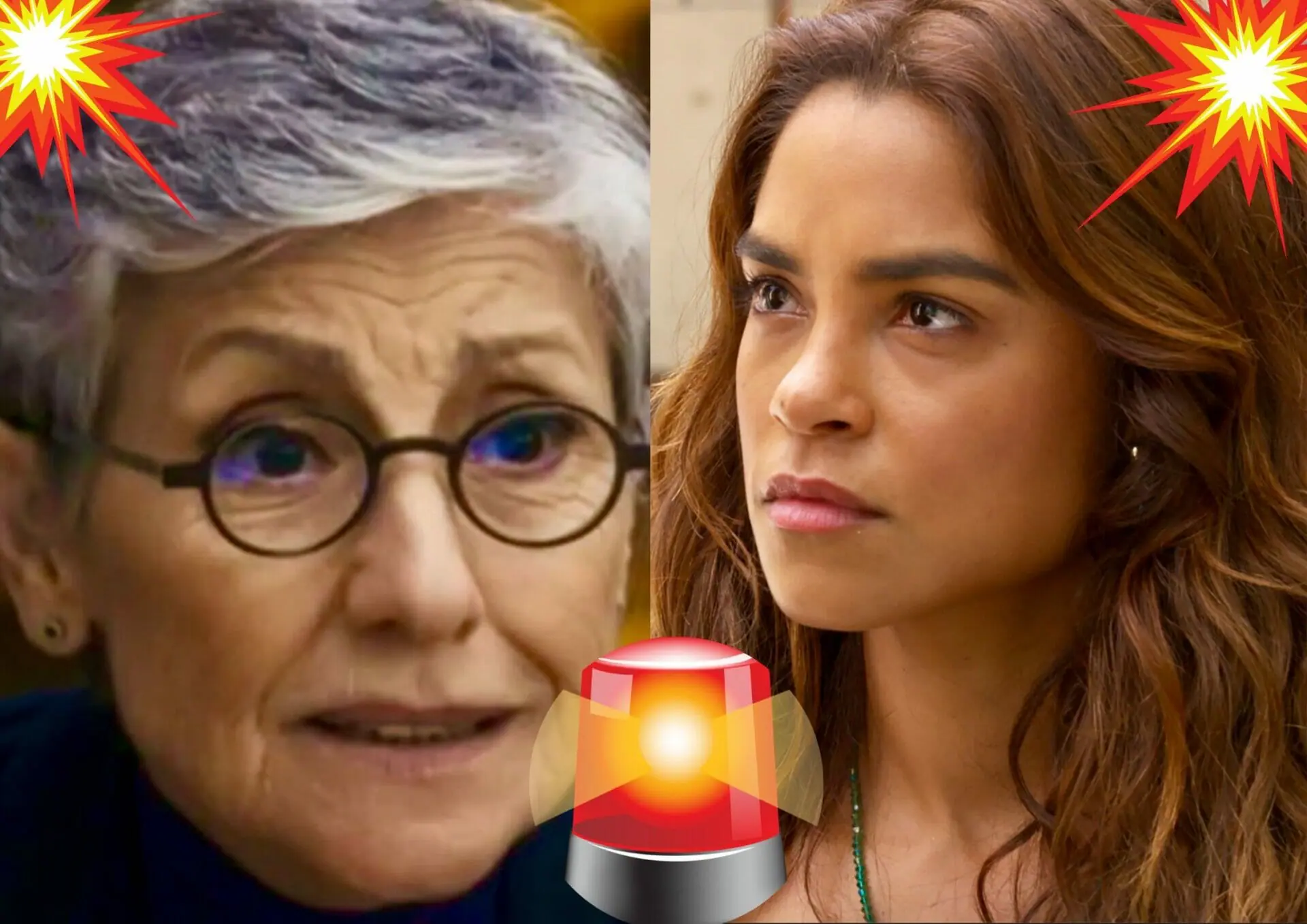 Cidália (Cássia Kis) e Brisa (Lucy Alves) em Travessia