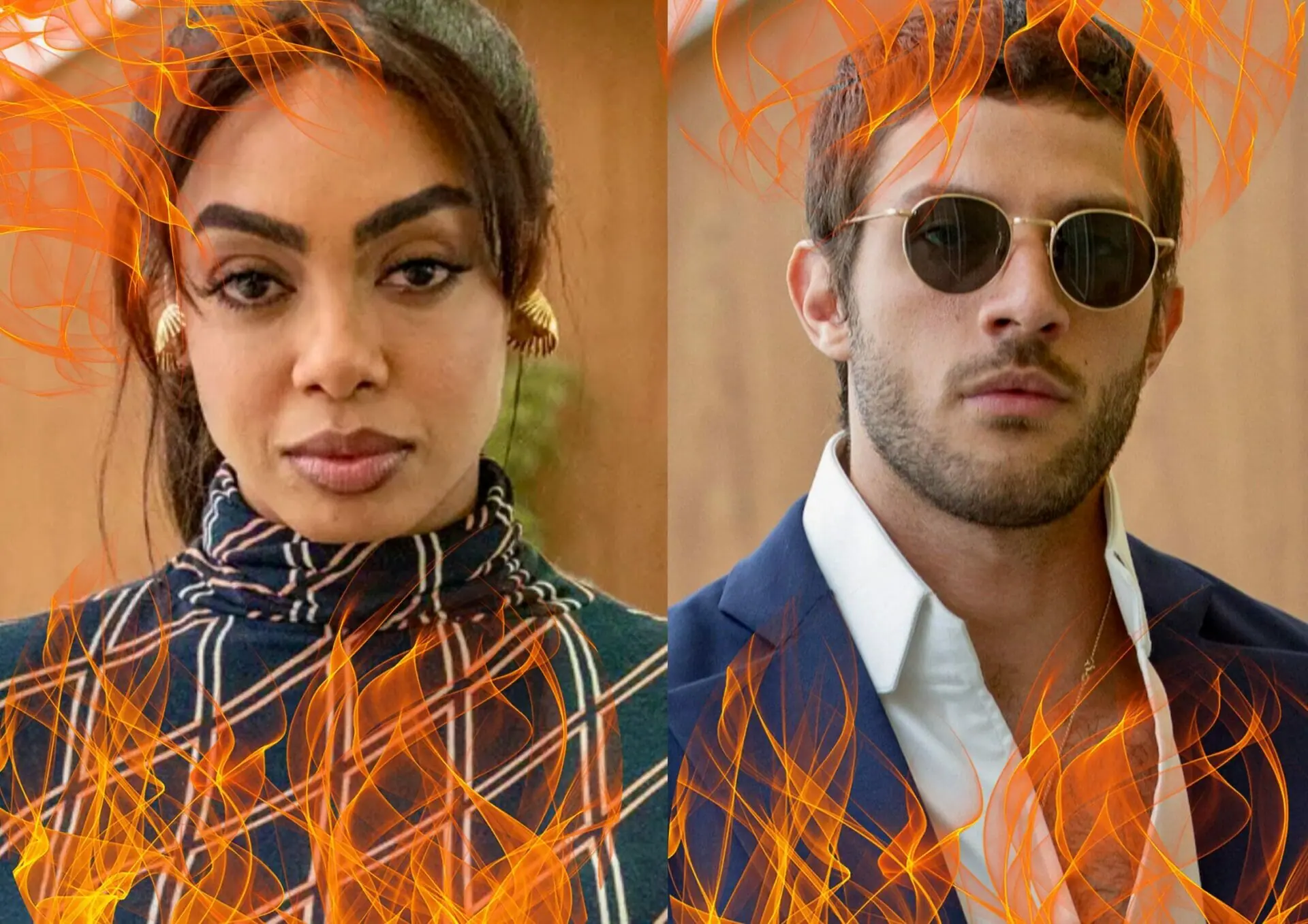 Talita (Dandara Mariana) e Ari (Chay Suede) em Travessia