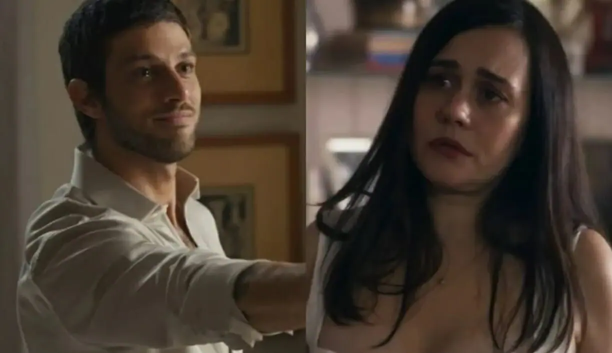 Ari (Chay Suede) e Guida (Alessandra Negrini) de Travessia