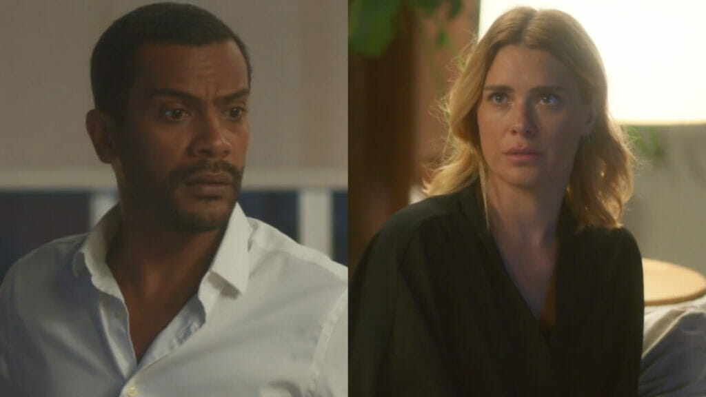 Ben (Samuel de Assis) e Lumiar (Carolina Dieckmann) em Vai na Fé