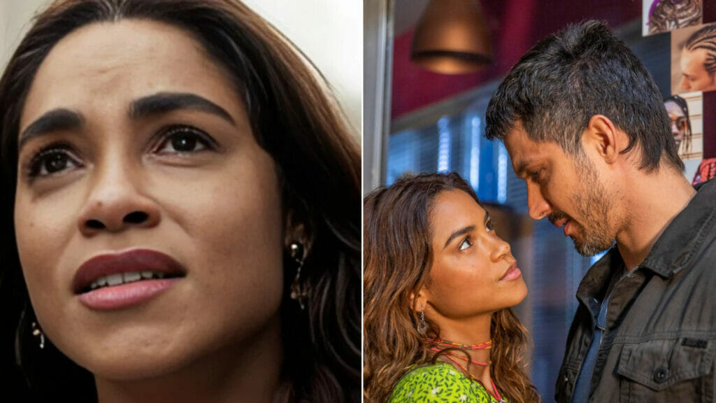 Brisa (Lucy Alves) e Oto (R&ocirc;mulo Estrela) em Travessia