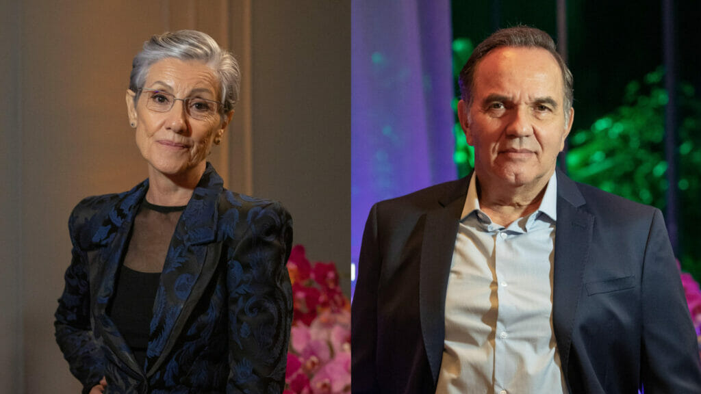 Cidália (Cássia Kis) e Guerra (Humberto Martins) em Travessia