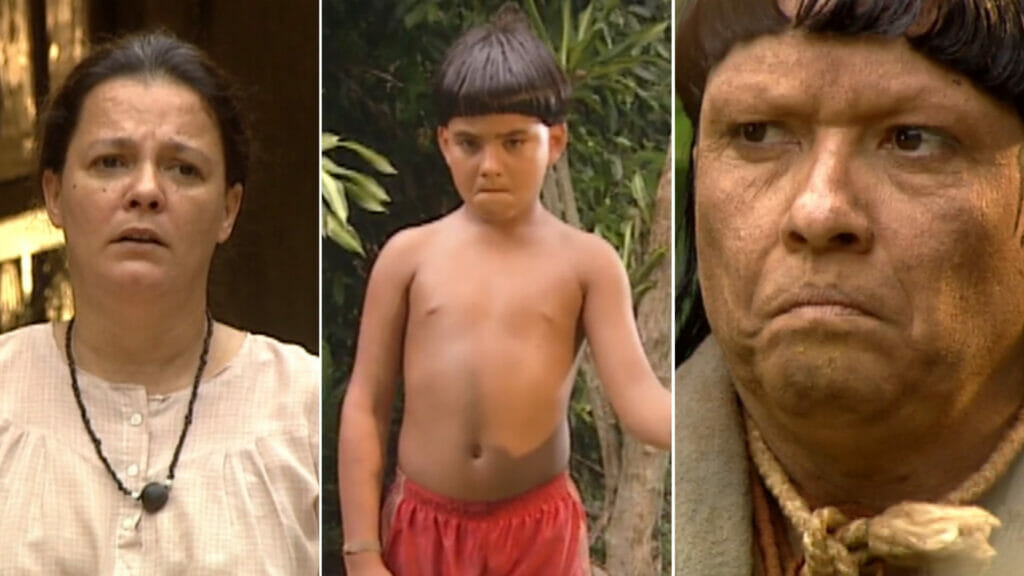 Donana (Bete Mendes), Uerê (Pedro Gabriel) e Magu (Regina Dourado) em O Rei do Gado