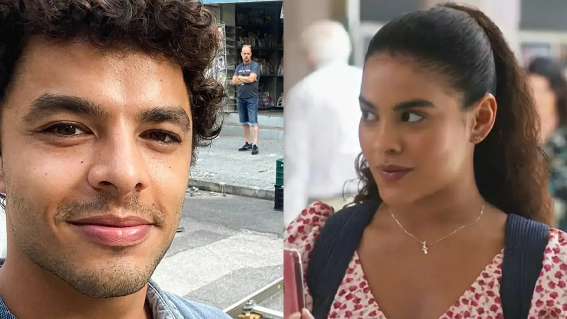 Eduardo (Matheus Abreu) e Jenifer (Bella Campos) de Vai na Fé