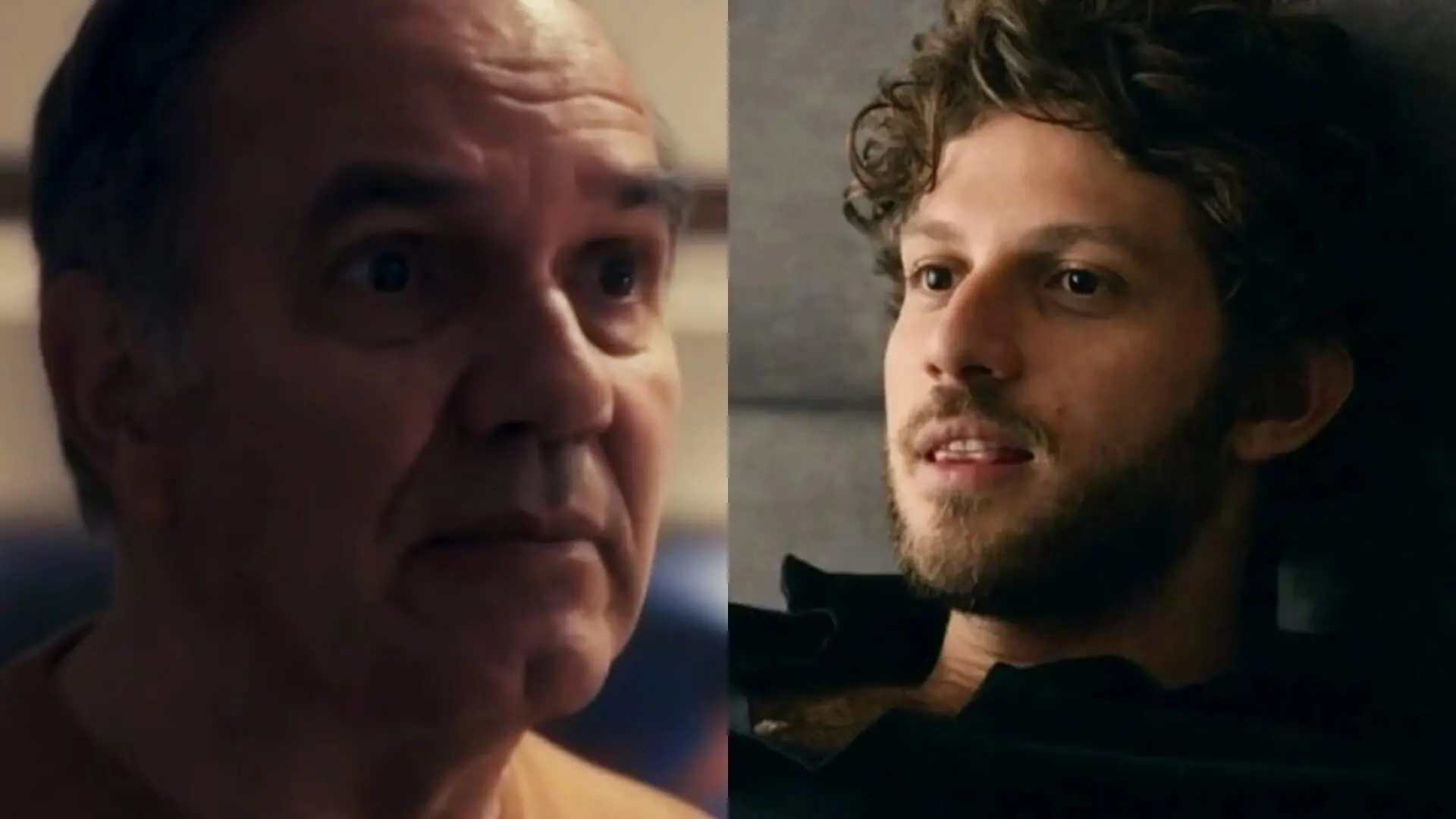 Guerra (Humberto Martins) e Ari (Chay Suede) de Travessia