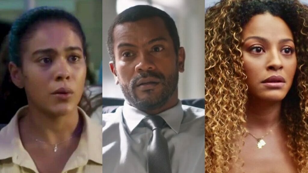 Jenifer (Bella Campos), Ben (Samuel de Assis) e Sol (Sheron Menezzes) de Vai na Fé