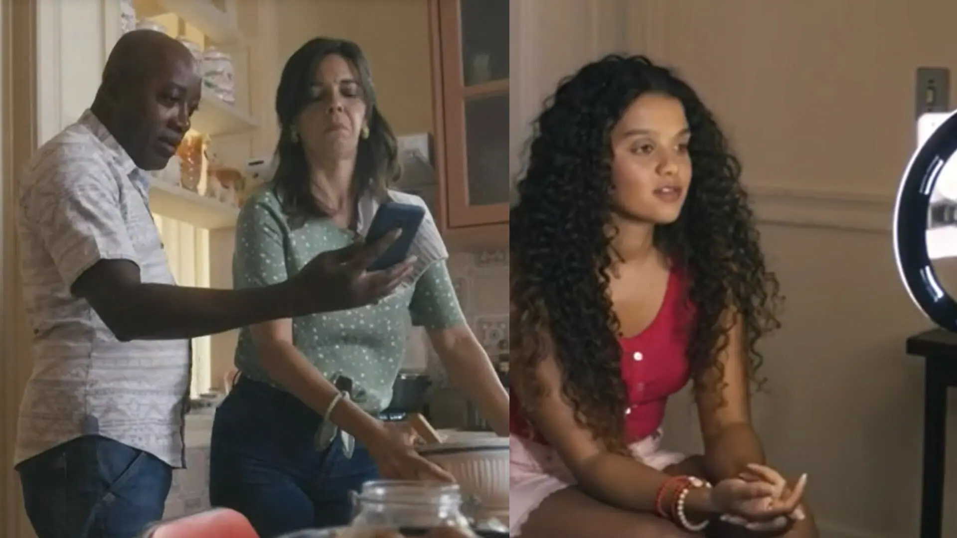 Joel (Nando Cunha), Marineide (Flávia Reis) e Karina (Danielle Olímpia) em Travessia