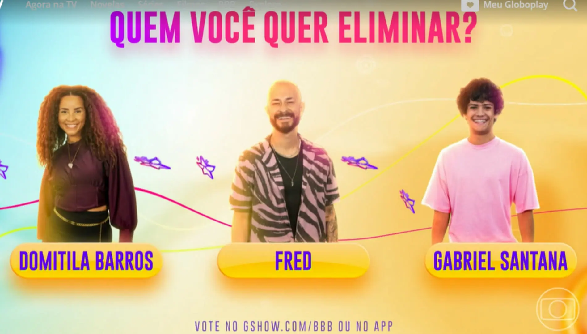 Domitila Barros, Fred e Gabriel Santana estão no Paredão do BBB 23 (Reprodução: Globoplay)