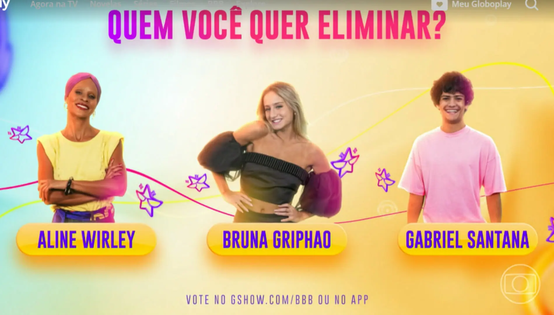 Aline Wirley, Bruna Griphao e Gabriel Santana estão no Paredão do BBB 23 (Reprodução: Globoplay)