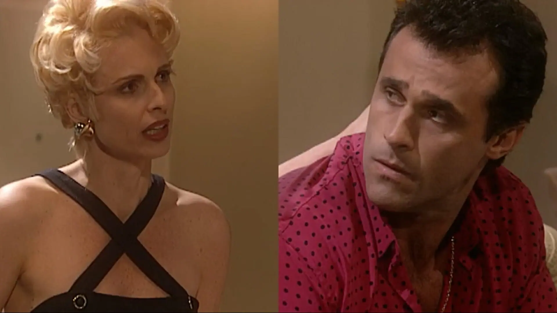Léia (Silvia Pfeifer) e Ralf (Oscar Magrini) de O Rei do Gado