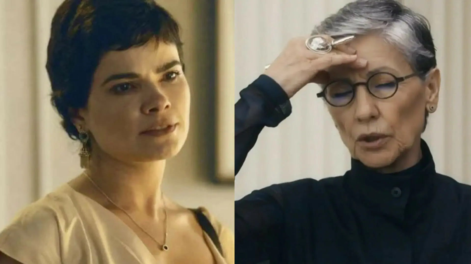 Leonor (Vanessa Giácomo) e Cidália (Cássia Kis) em Travessia