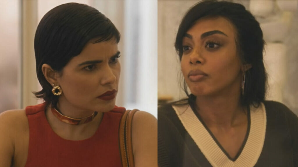 Leonor (Vanessa Giácomo) e Talita (Dandara Mariana) em Travessia