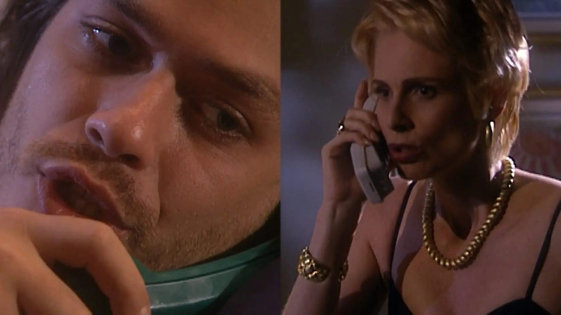 Marcos (Fábio Assunção) e Léia (Silvia Pfeifer) de O Rei do Gado