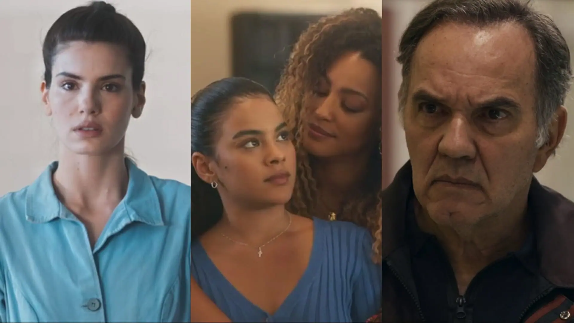Marê (Camila Queiroz) de Amor Perfeito, Jenifer (Bella Campos) e Sol (Sheron Menezzes) de Vai na Fé e Guerra (Humberto Martins) de Travessia