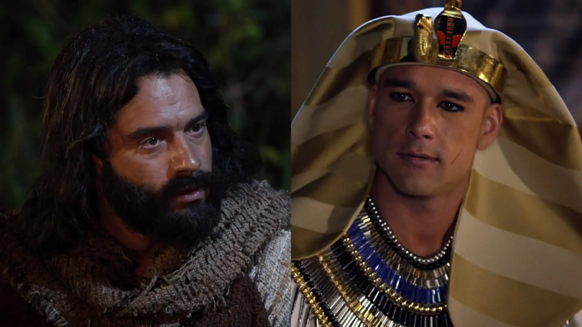 Moisés (Guilherme Winter) e Ramsés (Sergio Marone) de Os Dez Mandamentos