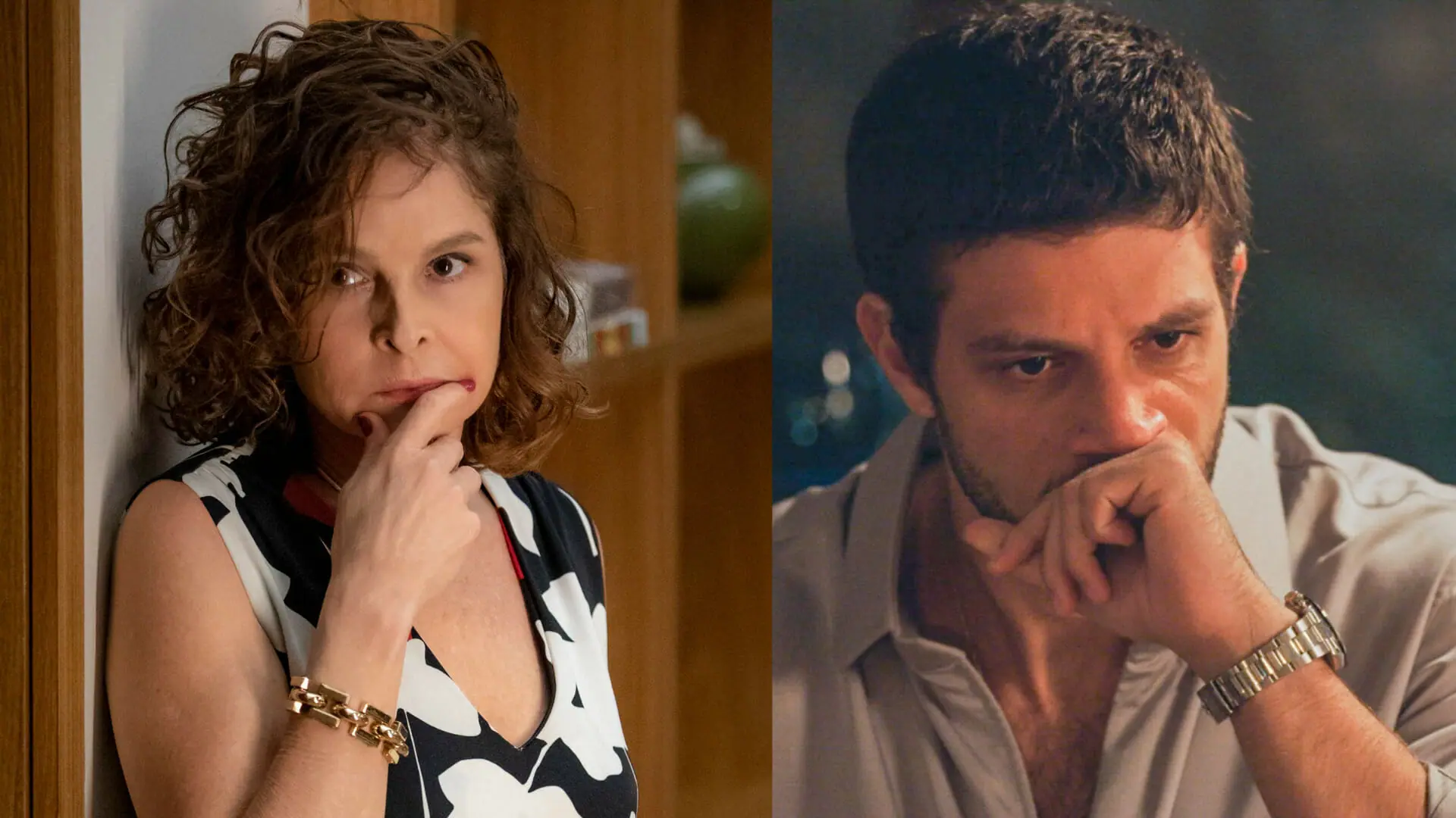 Ari (Chay Suede) e Núbia (Drica Moraes) em Travessia