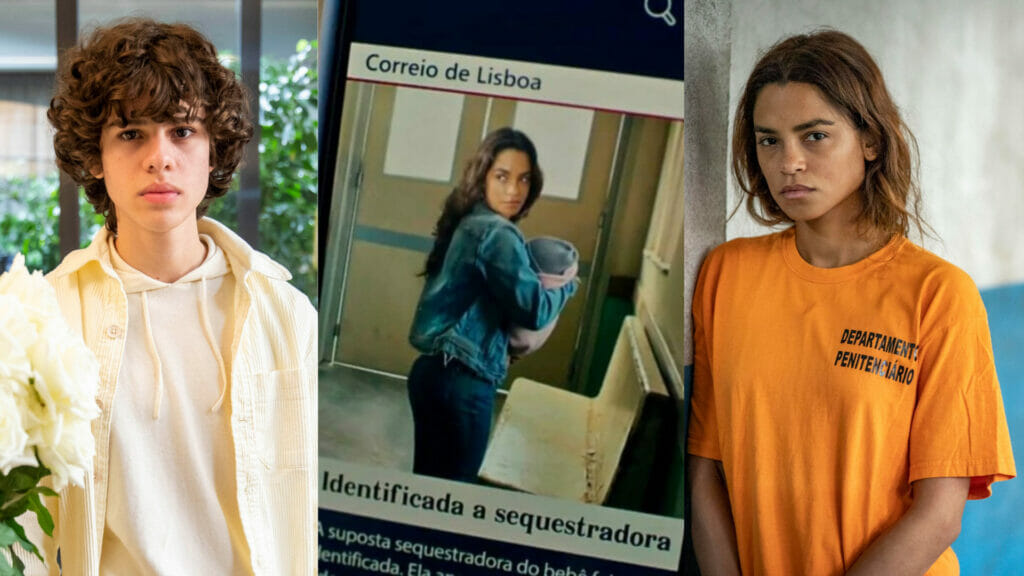 Rudá (Guilherme Cabral) e Brisa (Lucy Alves) em Travessia