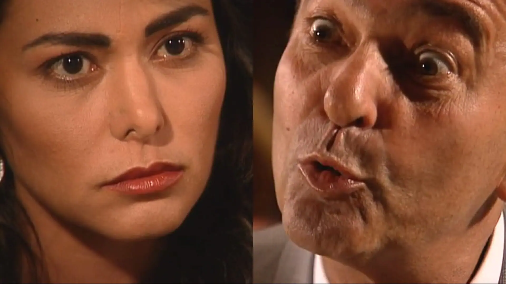 Suzane (Leila Lopes) e Orestes (Luiz Parreiras) de O Rei do Gado