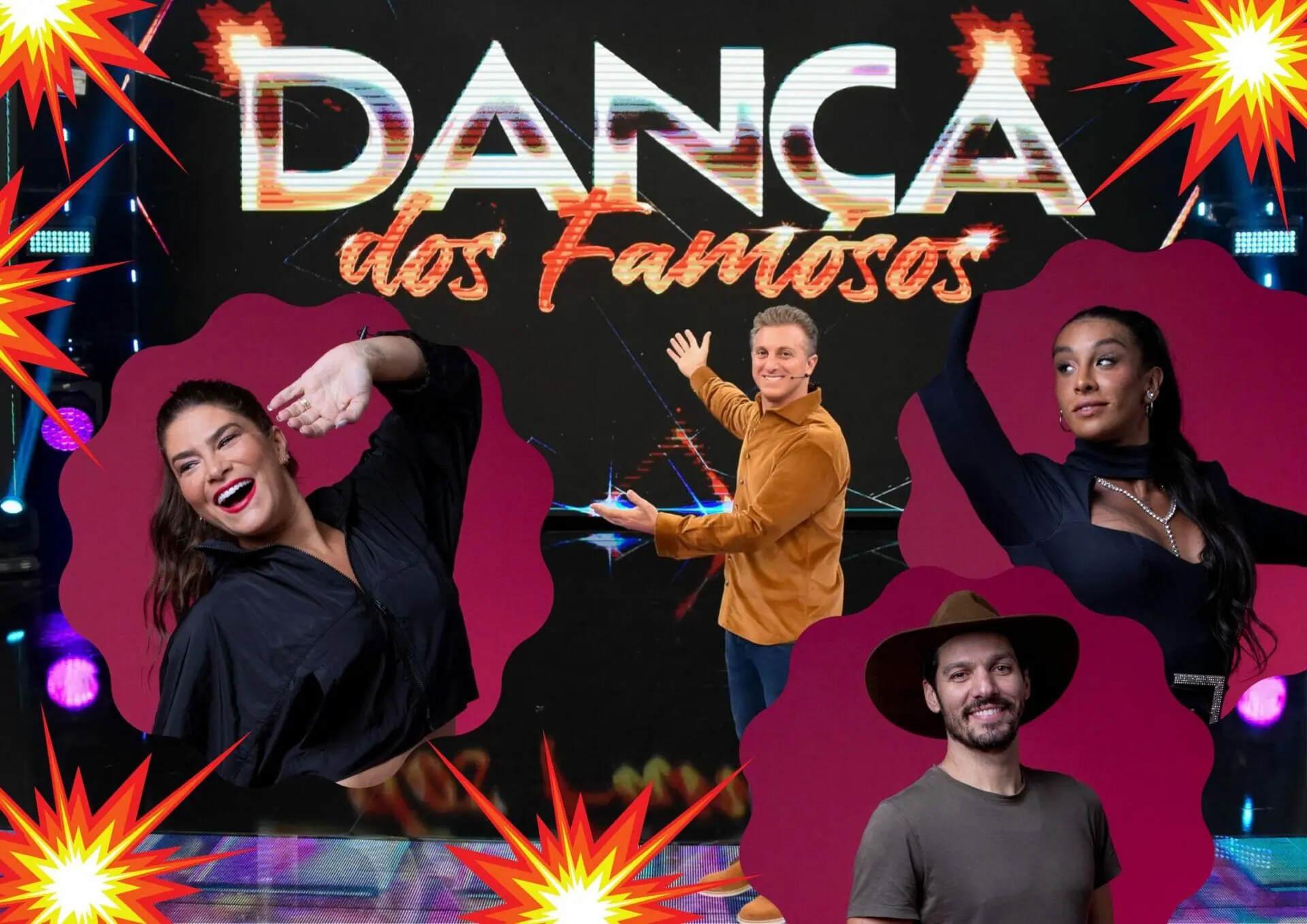 Luciano Huck e os participantes da Dança dos Famosos 2023