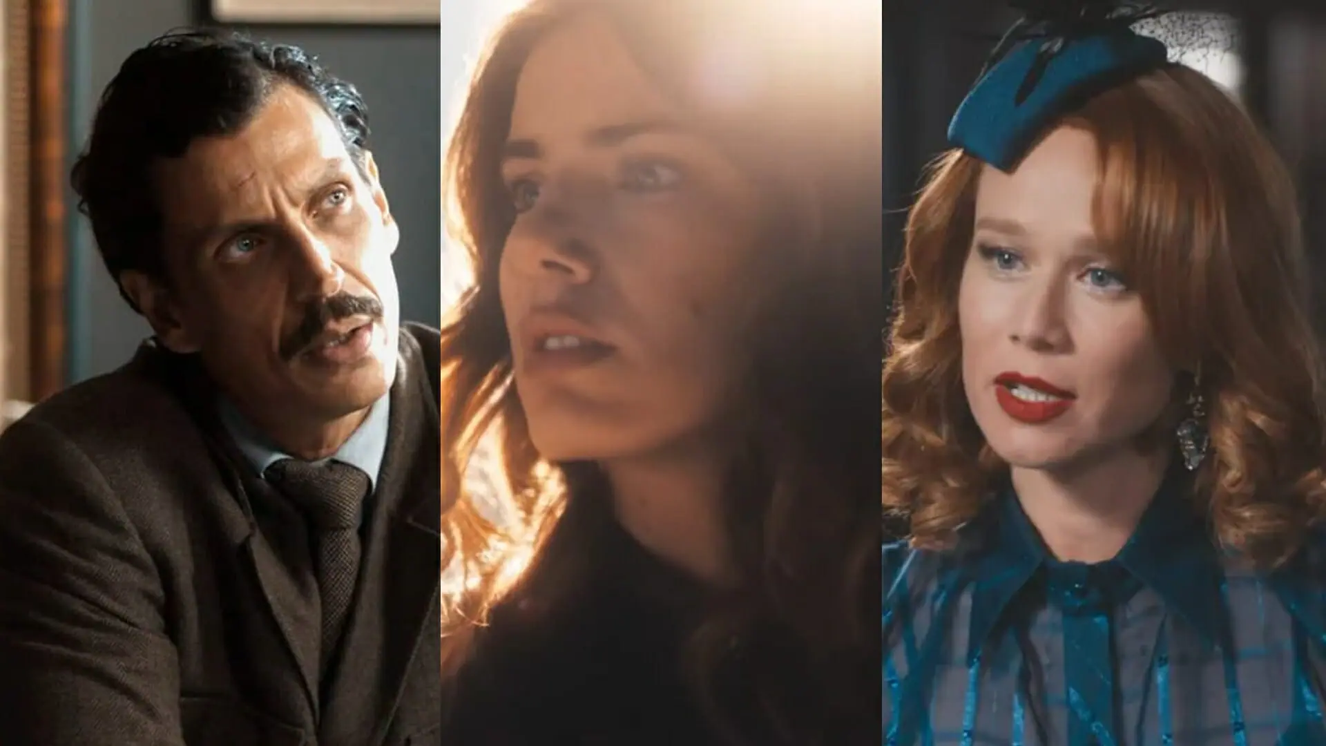 Albuquerque (Beto Militani), Marê (Camila Queiroz) e Gilda (Mariana Ximenes) de Amor Perfeito