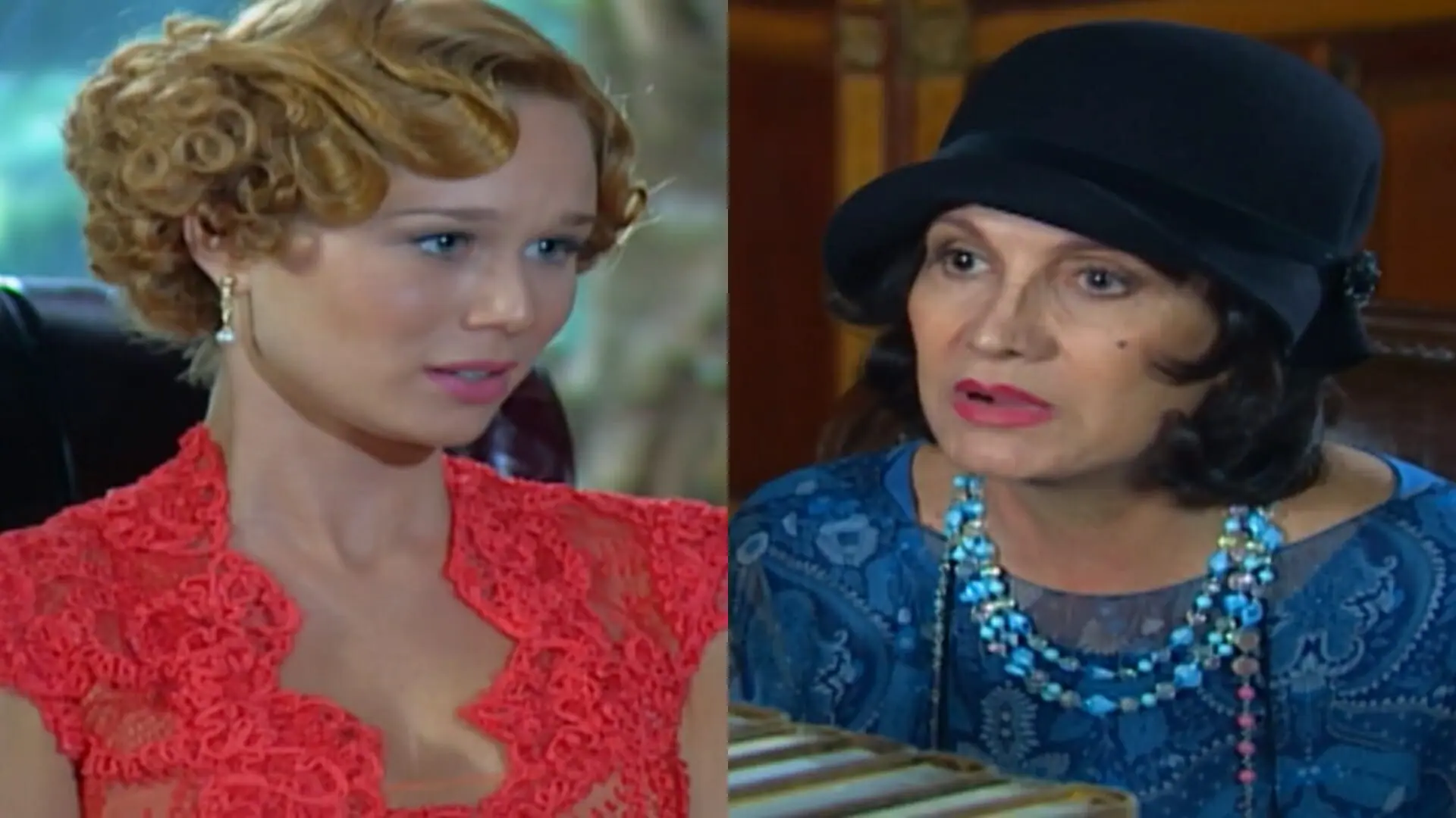 Ana Francisca (Mariana Ximenes) e Margot (Rosamaria Murtinho) de Chocolate com Pimenta