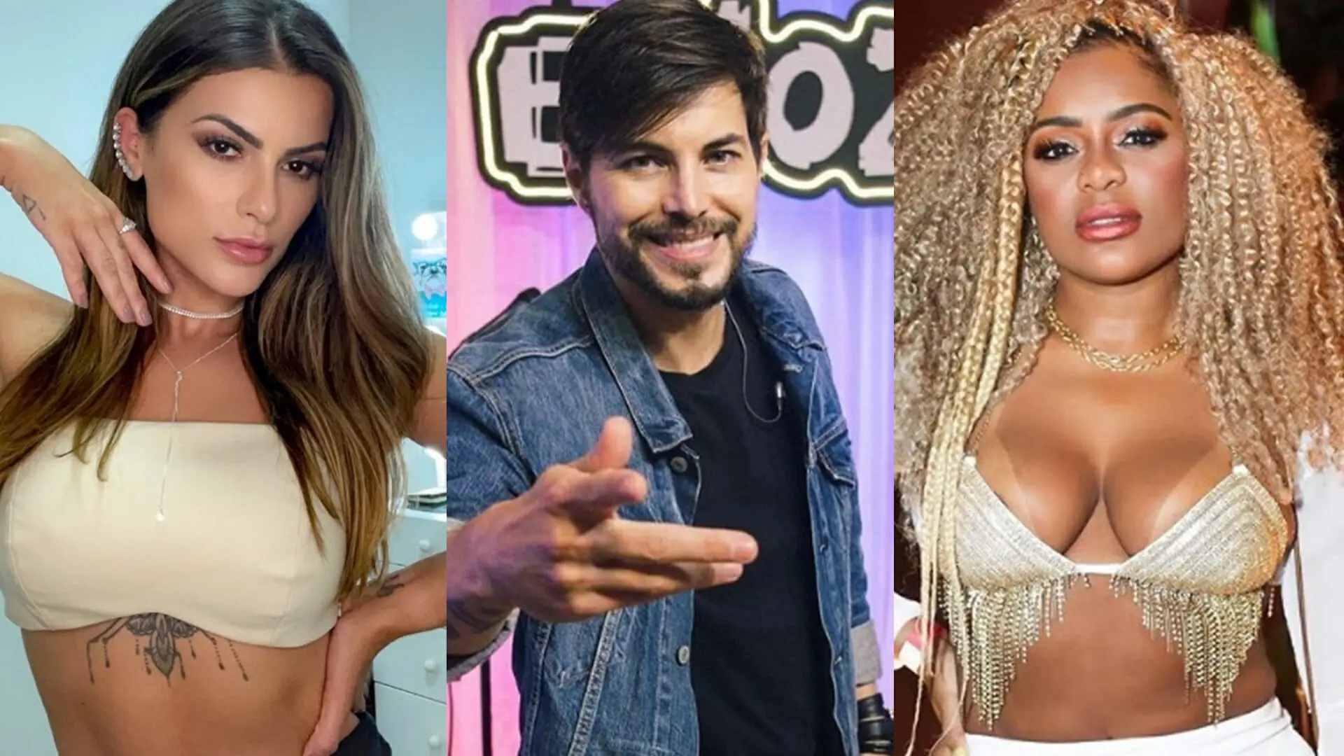 Babi Rossi, Matheus Rocha e Cariúcha estão no reality A Grande Conquista, da Record TV (Reprodução/Montagem Observatório da TV)