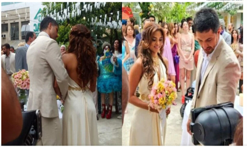 Gravações do casamento de Brisa (Lucy Alves) e Oto (Rômulo Estrela) em Travessia