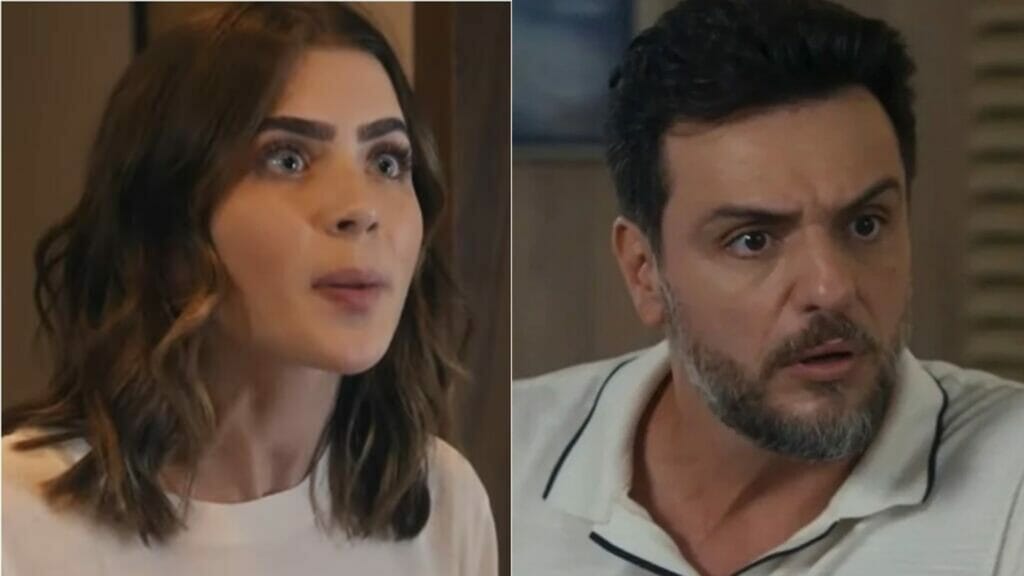 Chiara (Jade Picon) e Moretti (Rodrigo Lombardi) de Travessia