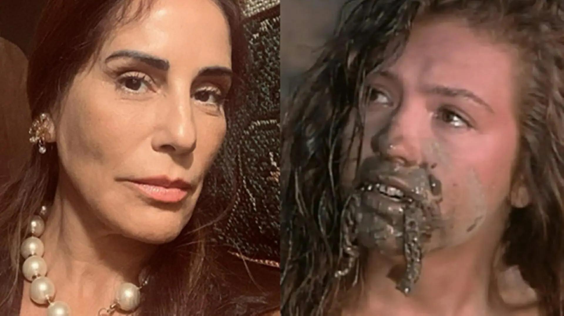 Gloria Pires como Irene em Terra e Paixão e Thalía como Marimar na trama mexicana da Televisa (Reprodução: Instagram/Televisa/Montagem Observatório da TV)