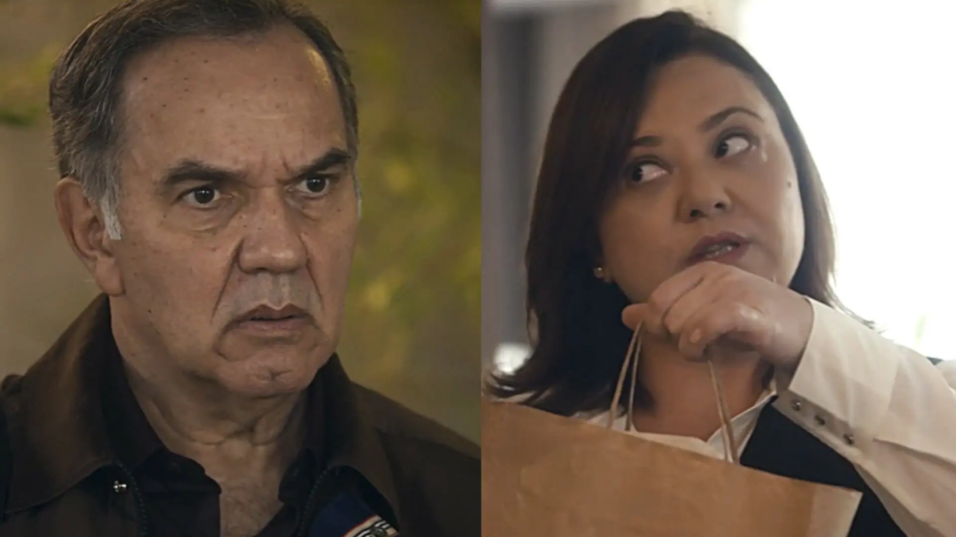 Guerra (Humberto Martins) e Dina (Renata Tobelem) em Travessia