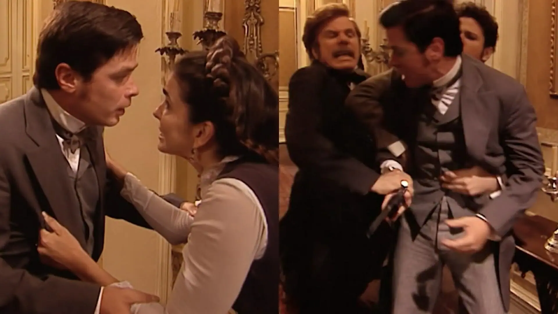 Inácio (Fábio Assunçao), Ester (Malu Mader) e Henrique Sobral (Reginaldo Faria) de Força de Um Desejo